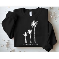 Summer Vibes Retro Palm Tree Sweatshirt