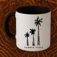 Summer Vibes Retro Palm Tree Mug