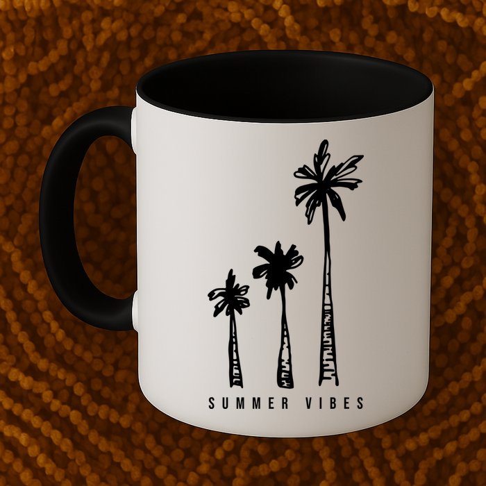 Summer Vibes Retro Palm Tree Mug