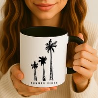 Summer Vibes Retro Palm Tree Mug