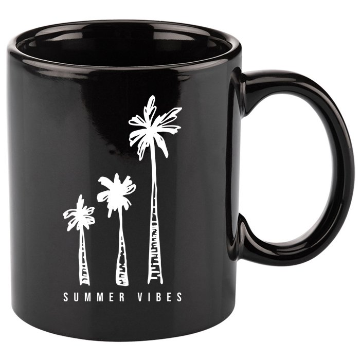 Summer Vibes Retro Palm Tree 11oz C Handle Ceramic Mug