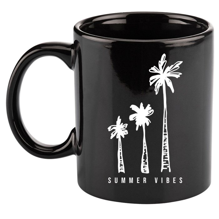 Summer Vibes Retro Palm Tree 11oz C Handle Ceramic Mug