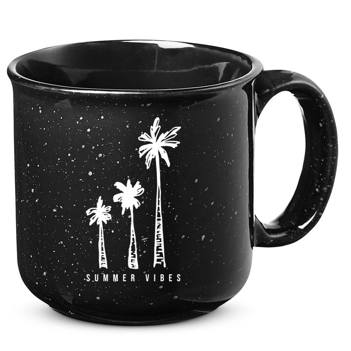 Summer Vibes Retro Palm Tree 15oz Campfire Ceramic Mug