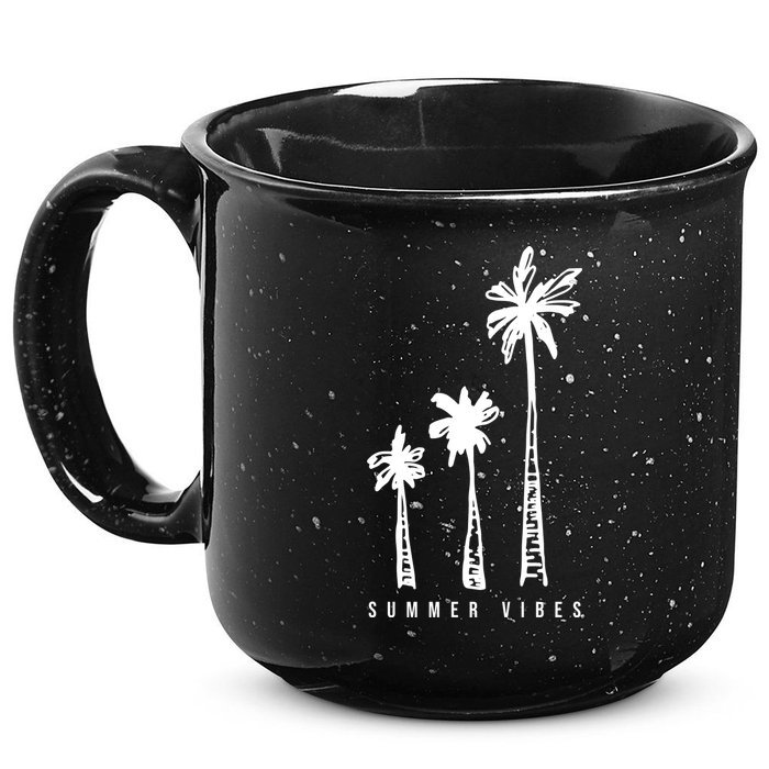 Summer Vibes Retro Palm Tree 15oz Campfire Ceramic Mug