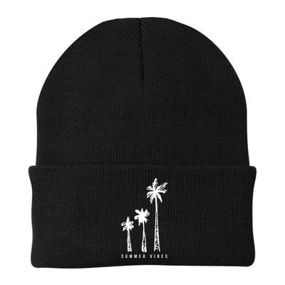 Summer Vibes Retro Palm Tree Beanie