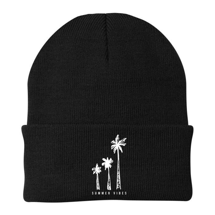 Summer Vibes Retro Palm Tree Beanie