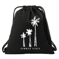 Summer Vibes Retro Palm Tree Drawstring Bag