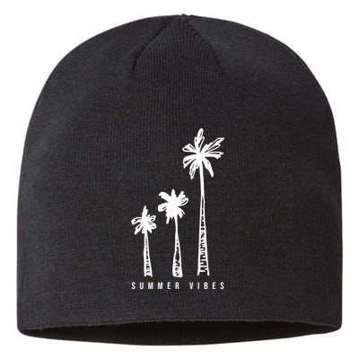 Summer Vibes Retro Palm Tree Sustainable Beanie
