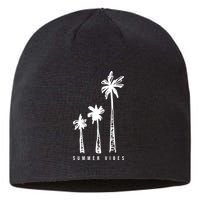Summer Vibes Retro Palm Tree Sustainable Beanie