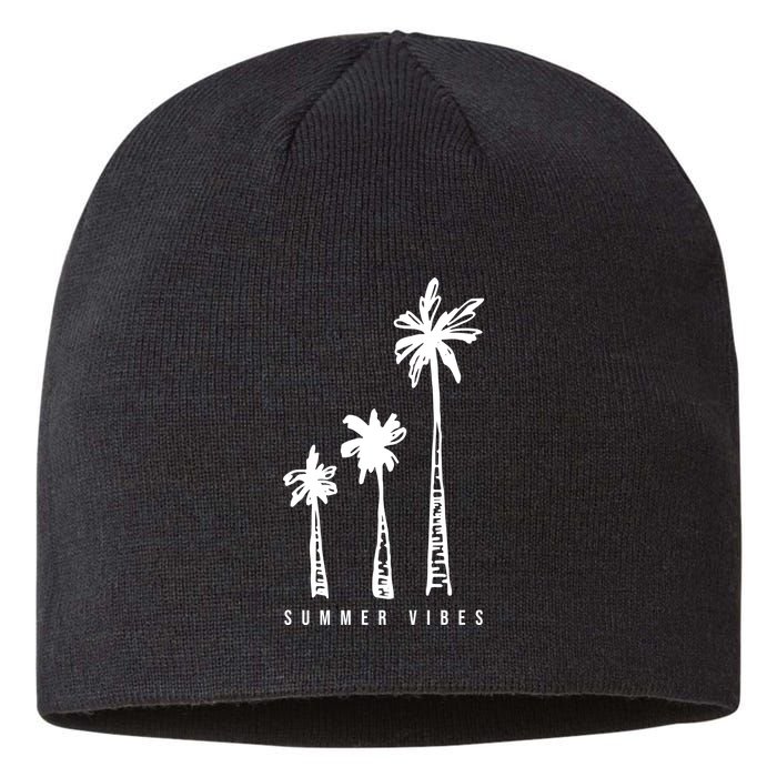 Summer Vibes Retro Palm Tree Sustainable Beanie