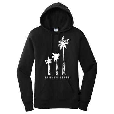 Summer Vibes Retro Palm Tree Women's Pullover Hoodie