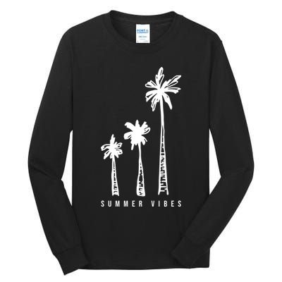 Summer Vibes Retro Palm Tree Tall Long Sleeve T-Shirt