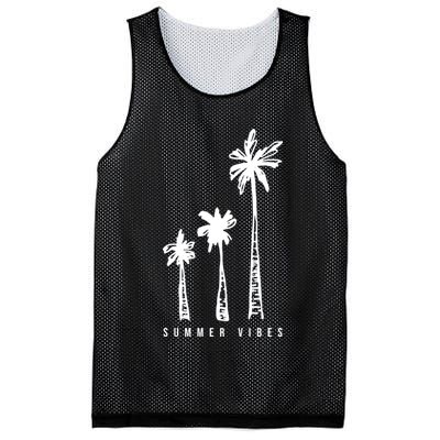 Summer Vibes Retro Palm Tree Mesh Reversible Basketball Jersey Tank