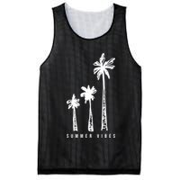 Summer Vibes Retro Palm Tree Mesh Reversible Basketball Jersey Tank