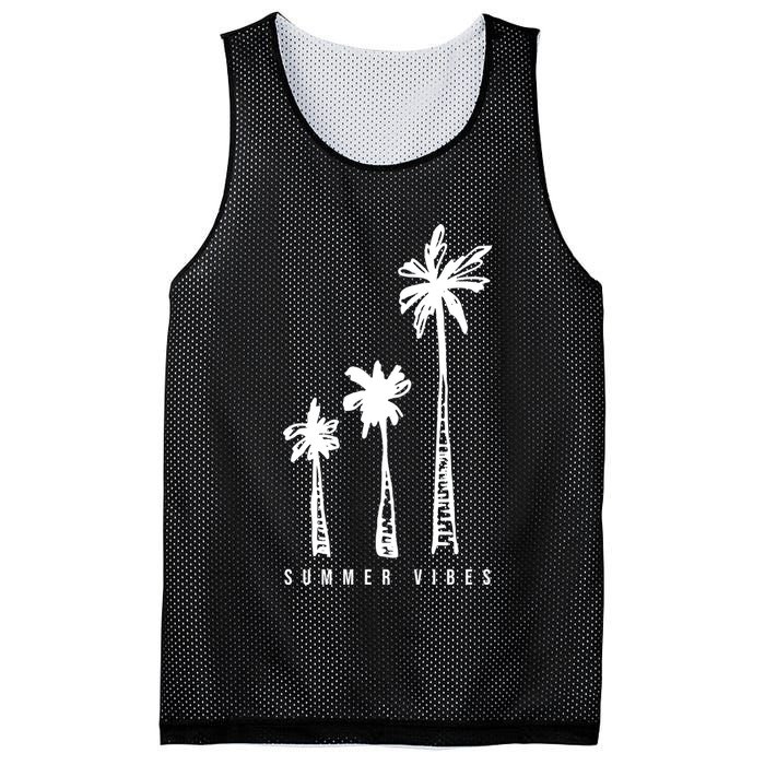 Summer Vibes Retro Palm Tree Mesh Reversible Basketball Jersey Tank