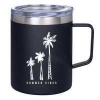 Summer Vibes Retro Palm Tree 12oz Stainless Steel Coffee Mug