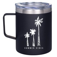Summer Vibes Retro Palm Tree 12oz Stainless Steel Coffee Mug