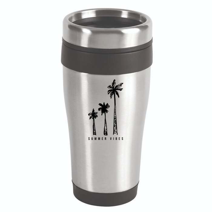 Summer Vibes Retro Palm Tree 16oz Travel Tumbler