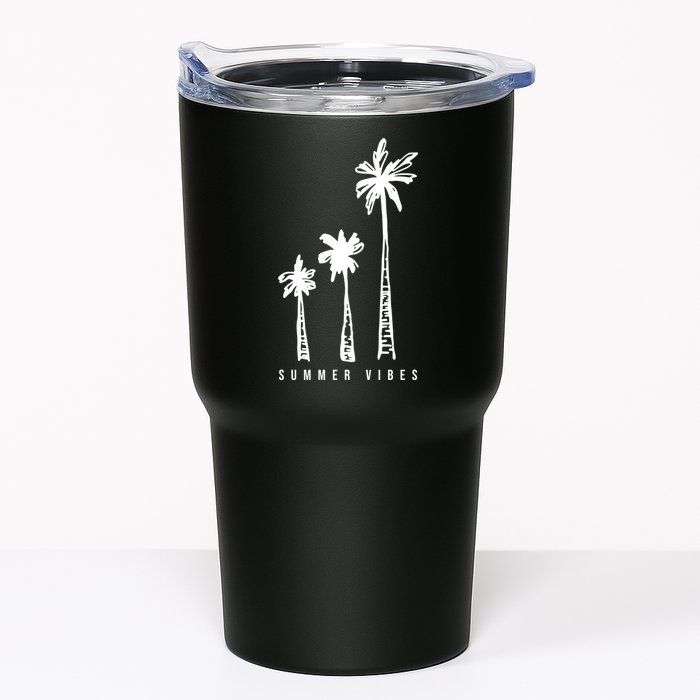 Summer Vibes Retro Palm Tree Tumbler