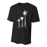 Summer Vibes Retro Palm Tree Youth Performance Sprint T-Shirt