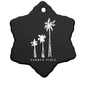 Summer Vibes Retro Palm Tree Ceramic Star Ornament