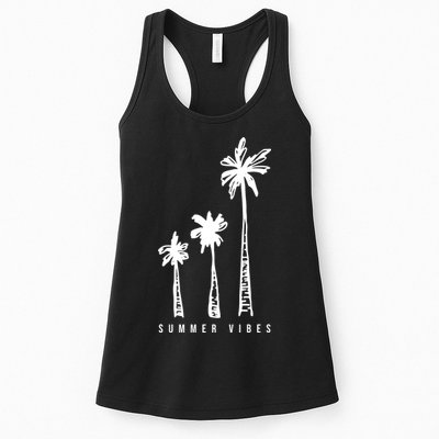 Summer Vibes Retro Palm Tree Womens Tank Top