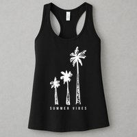 Summer Vibes Retro Palm Tree Womens Tank Top