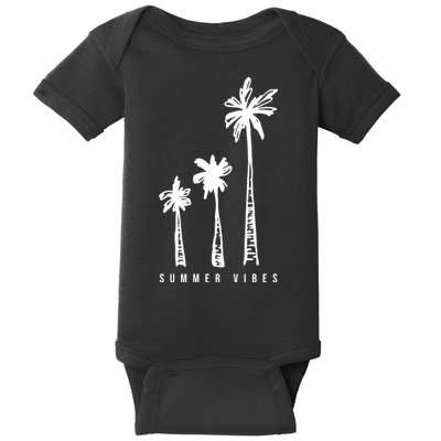 Summer Vibes Retro Palm Tree Baby Bodysuit