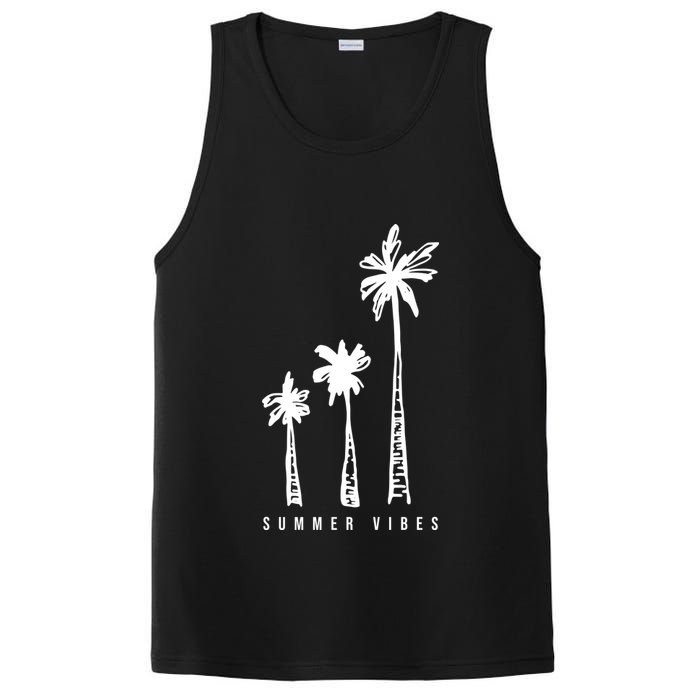 Summer Vibes Retro Palm Tree PosiCharge Competitor Tank