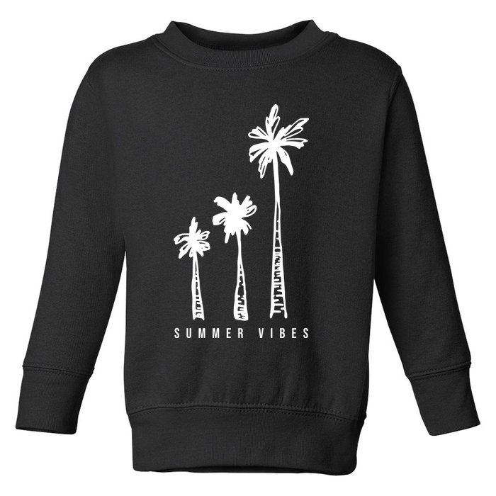 Summer Vibes Retro Palm Tree Toddler Sweatshirt