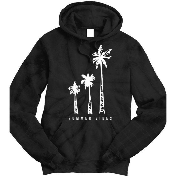 Summer Vibes Retro Palm Tree Tie Dye Hoodie