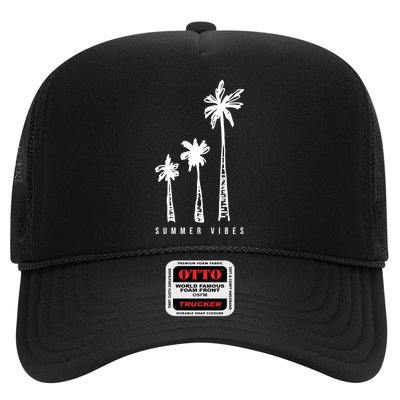 Summer Vibes Retro Palm Tree Trucker Hat