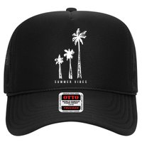 Summer Vibes Retro Palm Tree Trucker Hat