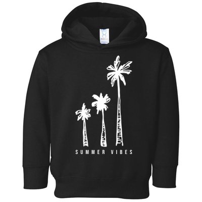 Summer Vibes Retro Palm Tree Toddler Hoodie