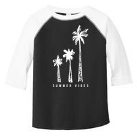Summer Vibes Retro Palm Tree Toddler Fine Jersey T-Shirt