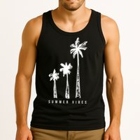 Summer Vibes Retro Palm Tree Tank Top