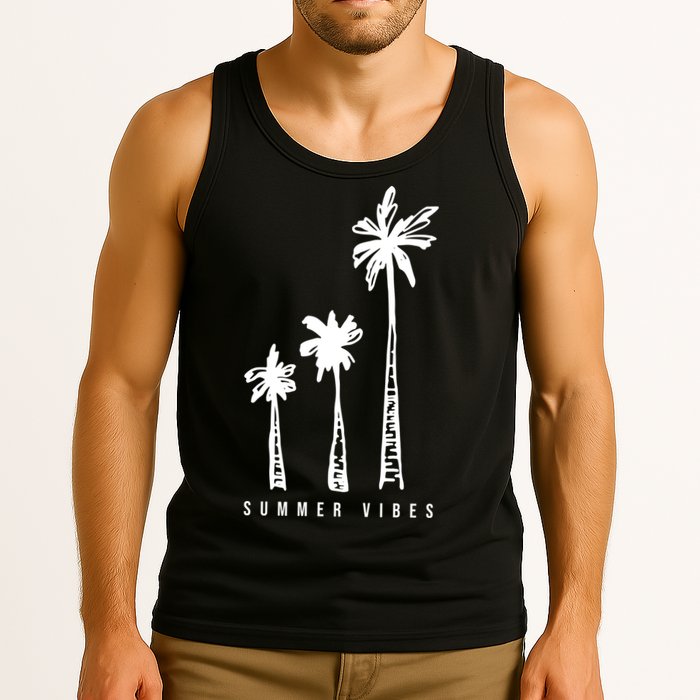 Summer Vibes Retro Palm Tree Tank Top