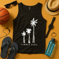 Summer Vibes Retro Palm Tree Tank Top
