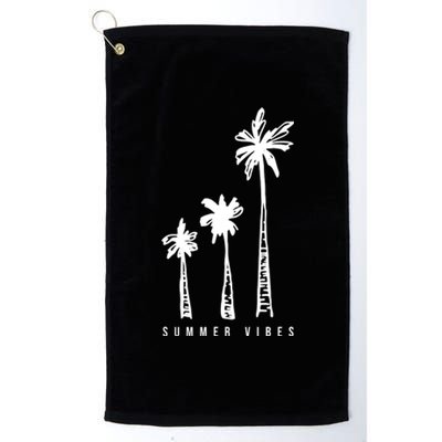 Summer Vibes Retro Palm Tree Platinum Collection Golf Towel