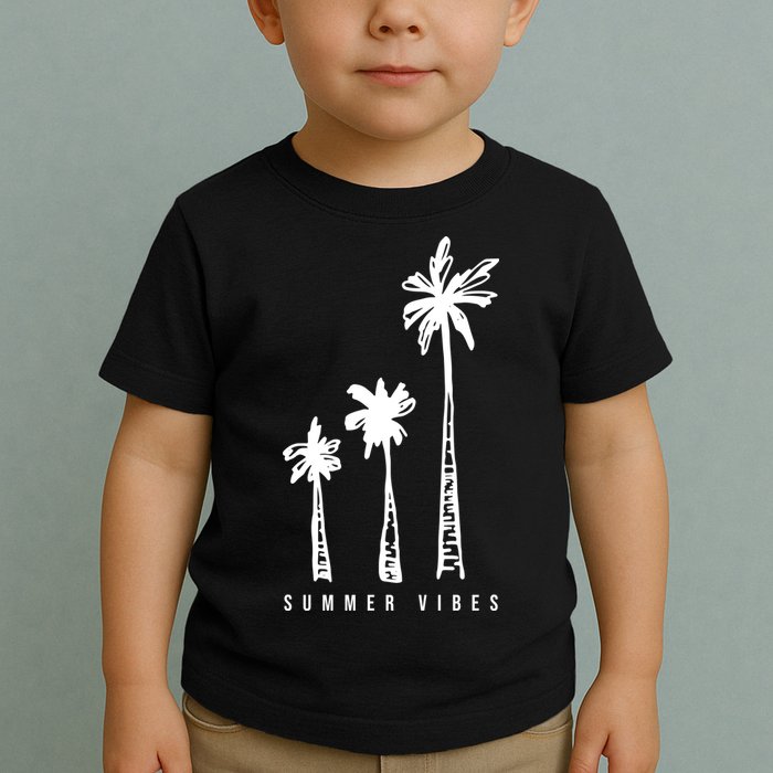 Summer Vibes Retro Palm Tree Toddler T-Shirt