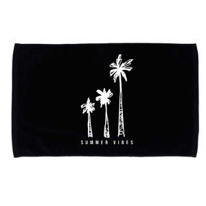 Summer Vibes Retro Palm Tree Microfiber Hand Towel