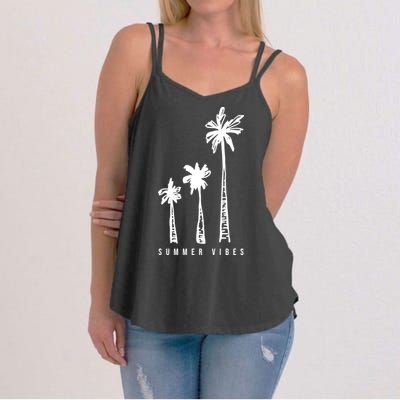 Summer Vibes Retro Palm Tree Women's Strappy Tank
