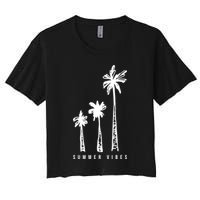 Summer Vibes Retro Palm Tree Crop Top