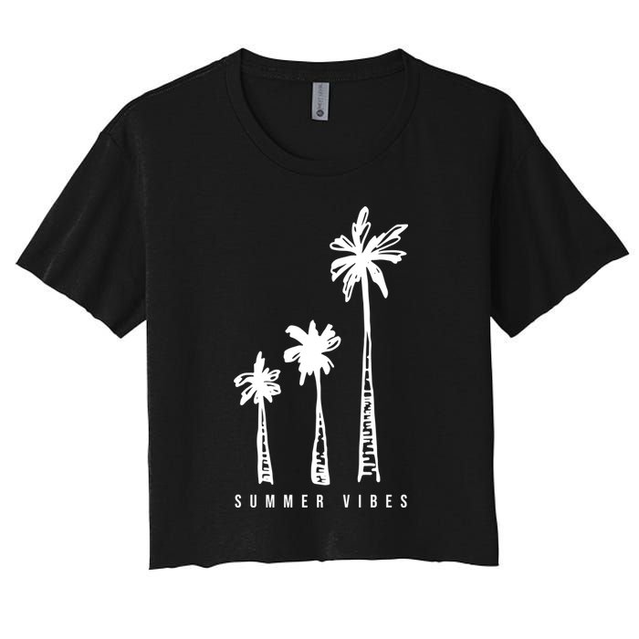 Summer Vibes Retro Palm Tree Crop Top
