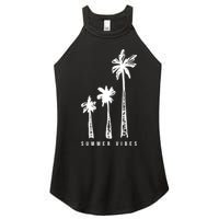 Summer Vibes Retro Palm Tree Women's Perfect Tri Rocker Tank