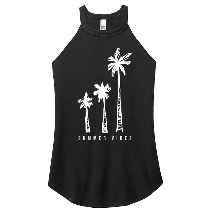 Summer Vibes Retro Palm Tree Women's Perfect Tri Rocker Tank