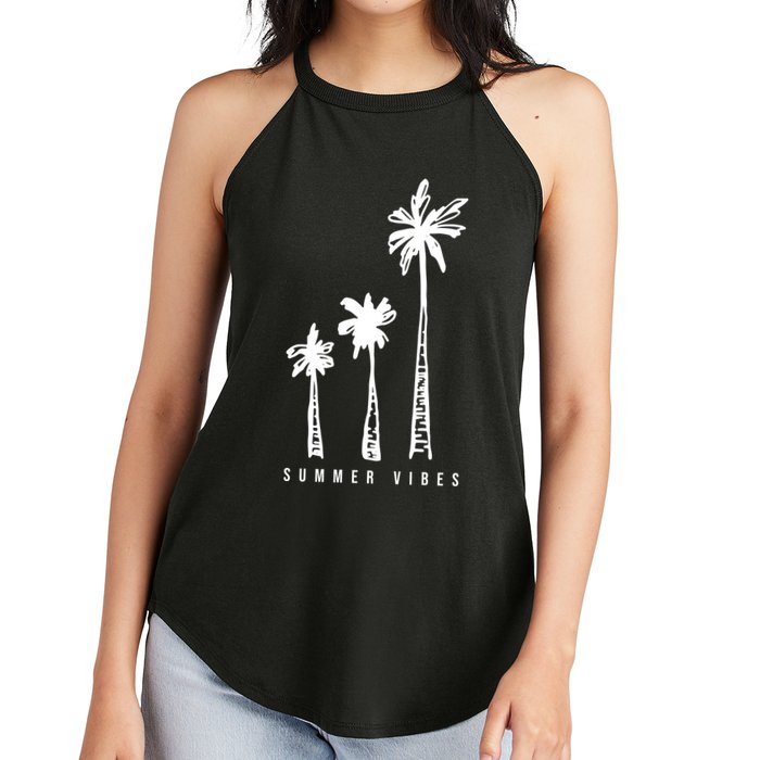 Summer Vibes Retro Palm Tree Women's Perfect Tri Rocker Tank