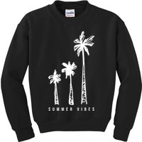 Summer Vibes Retro Palm Tree Kids Sweatshirt