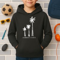 Summer Vibes Retro Palm Tree Kids Hoodie