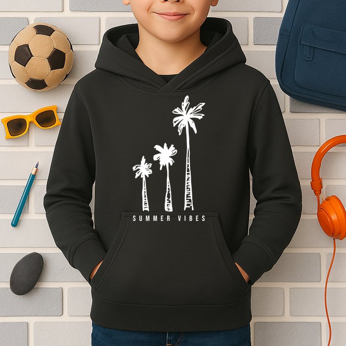 Summer Vibes Retro Palm Tree Kids Hoodie
